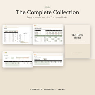The Complete Collection: four spreadsheets and The Home Binder