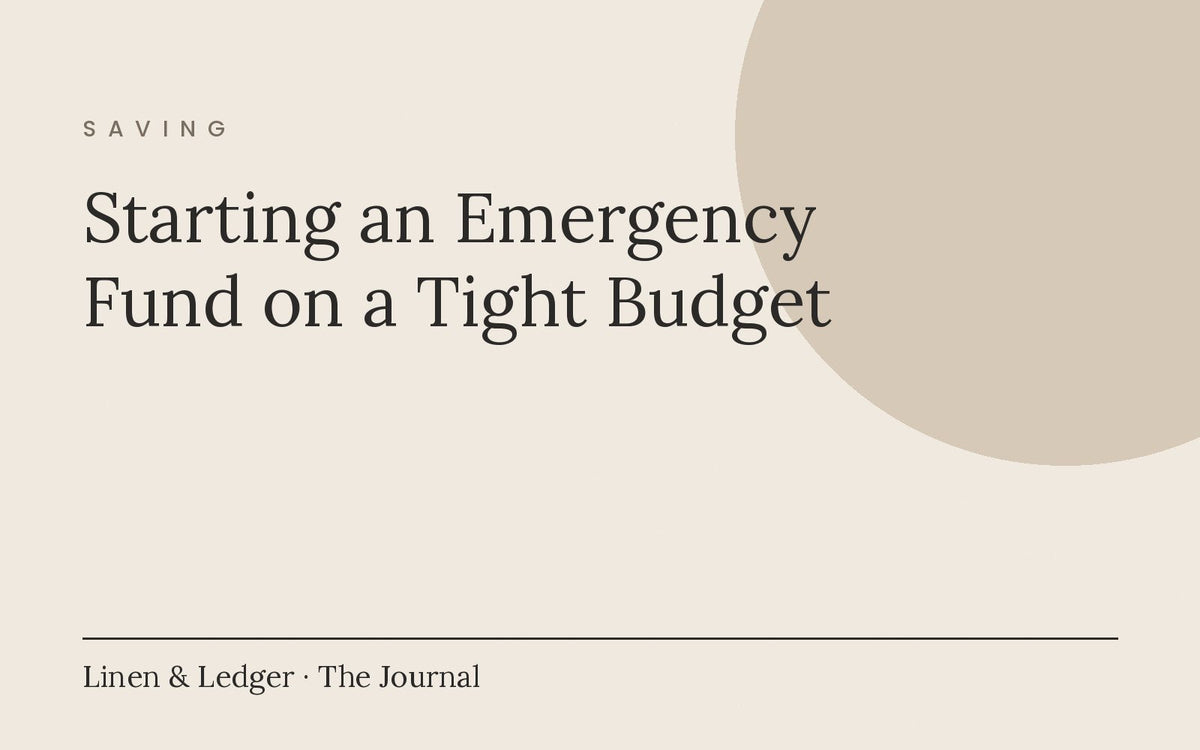 Starting an emergency fund on a tight budget