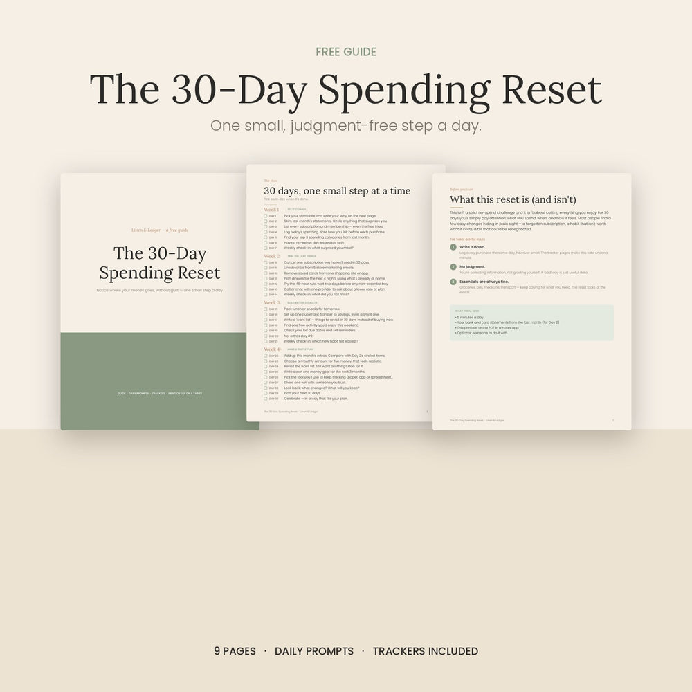 Pages from The 30-Day Spending Reset